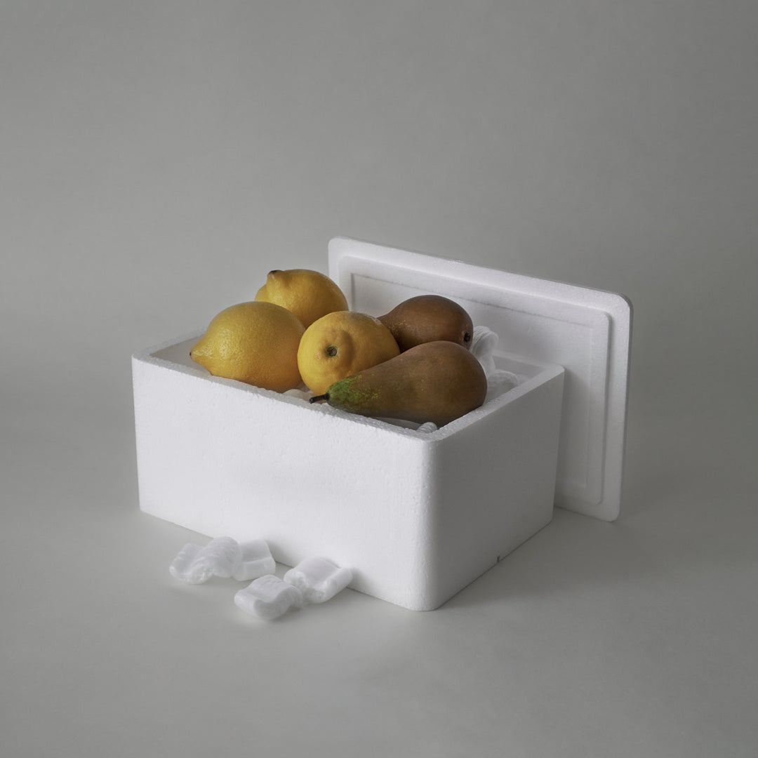 Medium Polystyrene box WITH FILLING, 1.5 kg Capacity