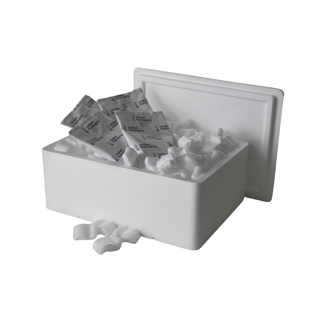 Medium Polystyrene box WITH FILLING, 2 kg Capacity