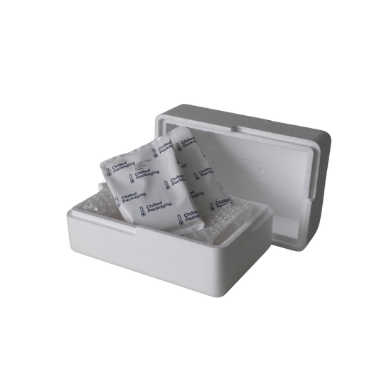 Medium Polystyrene box WITH FILLING, 1 kg Capacity